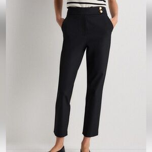 Quince Black Scuba Slim Ankle Pants